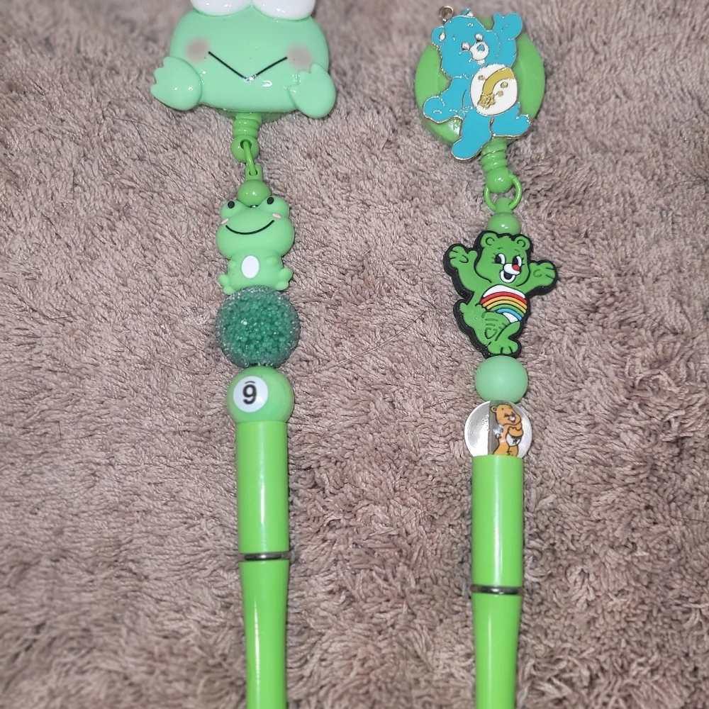 Care Bears Green Rainbow Pen with Bear Charm